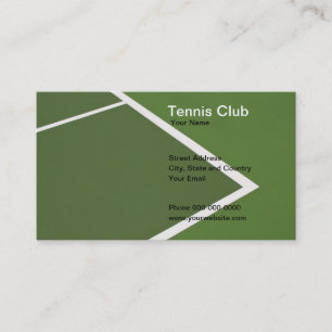 Tarjeta de visita del club de tenis
