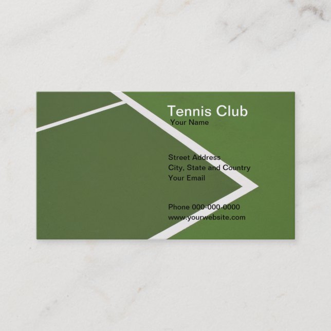 Tarjeta de visita del club de tenis (Anverso)