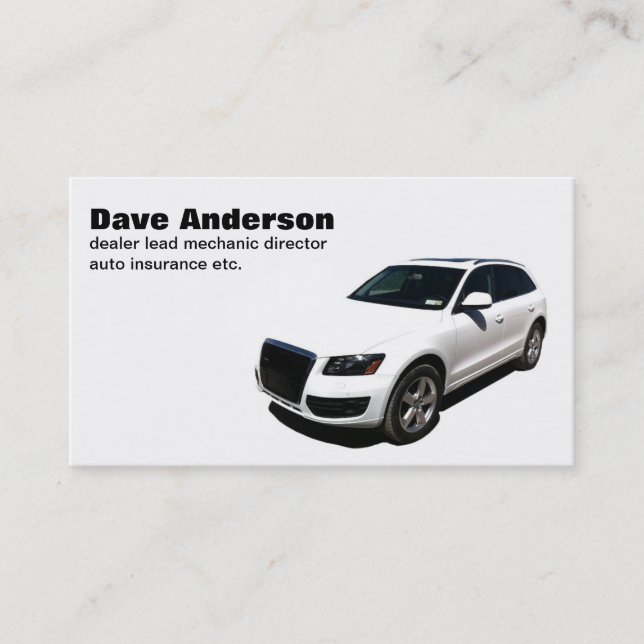 tarjeta de visita del coche (Anverso)