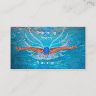Tarjeta de visita del coche de la natación