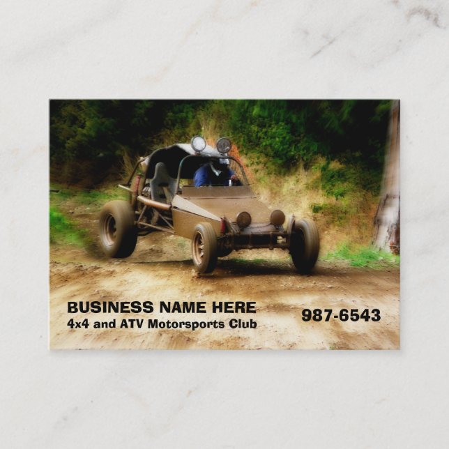 Tarjeta De Visita Del coche de playa Mudding del camino ATV (Anverso)