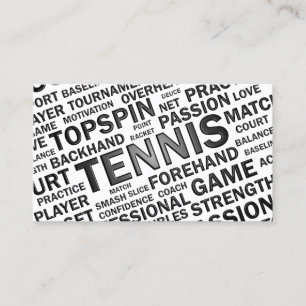 Tarjeta de visita del coche de tenis