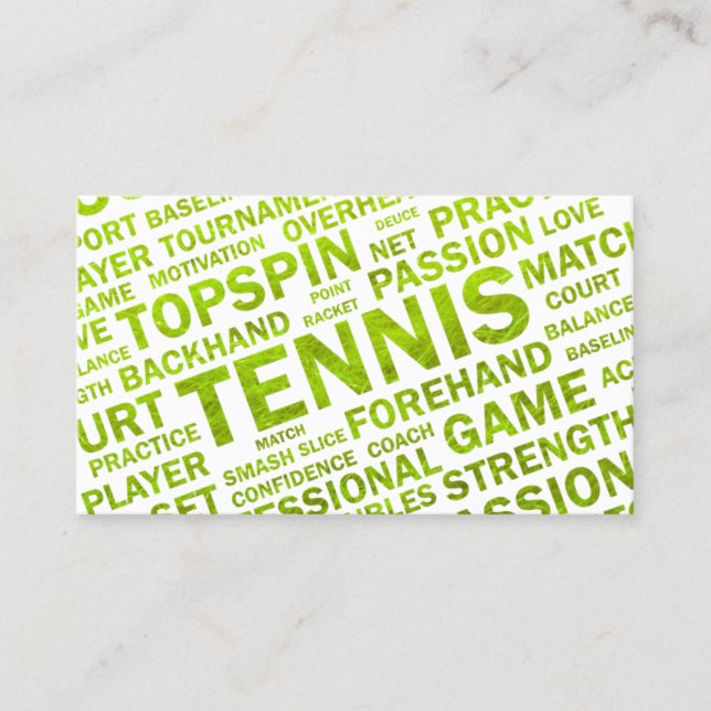 Tarjeta de visita del coche de tenis (Anverso)