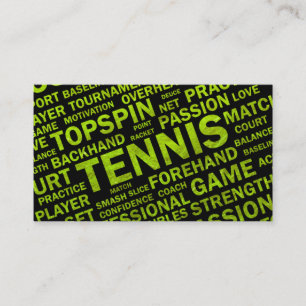 Tarjeta de visita del coche de tenis