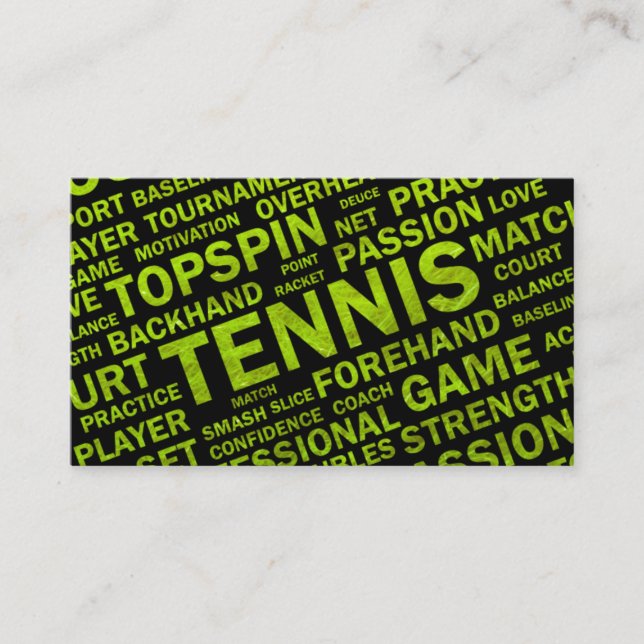 Tarjeta de visita del coche de tenis (Anverso)