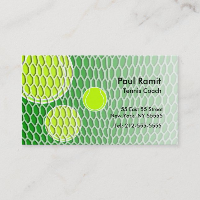 Tarjeta de visita del coche de tenis (Anverso)