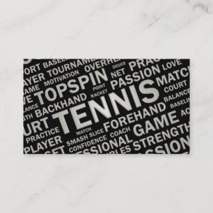 Tarjeta de visita del coche de tenis