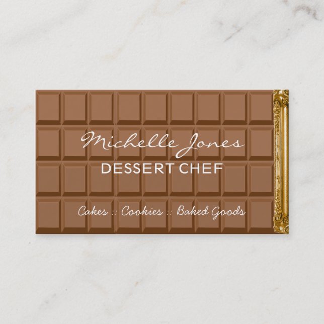 Tarjeta de visita del cocinero del postre de la (Anverso)