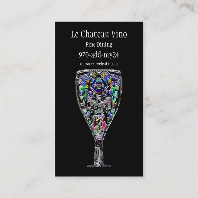 Tarjeta de visita del cóctel (Anverso)