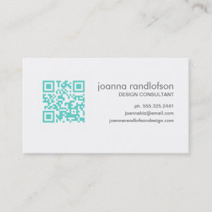 Tarjeta de visita del CÓDIGO de la verde menta QR