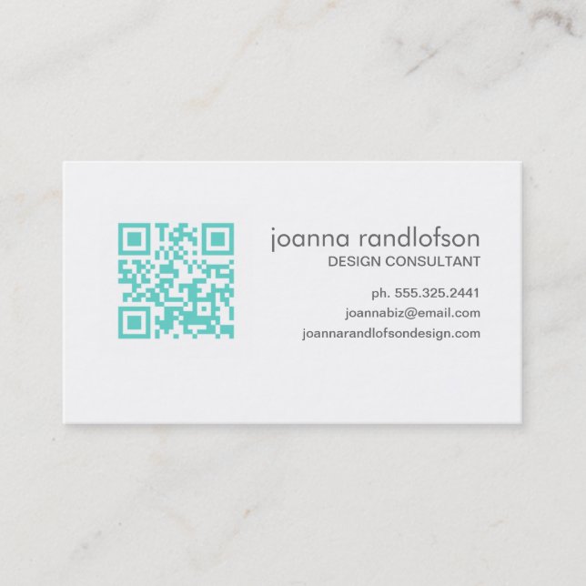 Tarjeta de visita del CÓDIGO de la verde menta QR (Anverso)