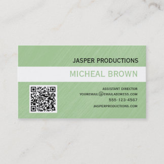Tarjeta de visita del código de la verde menta QR