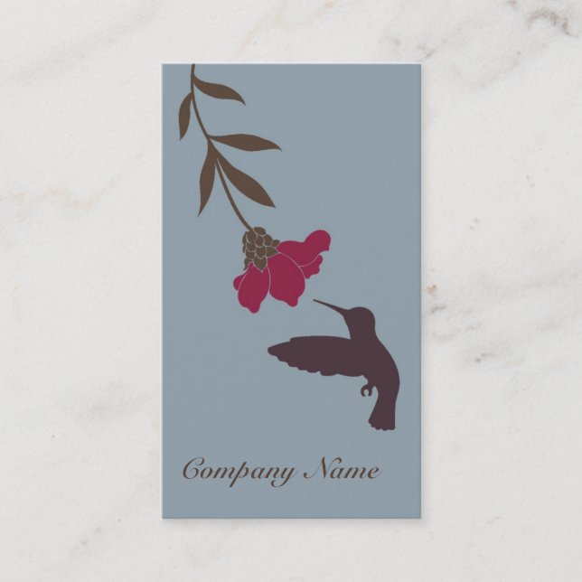 Tarjeta de visita del colibrí (azul) (Anverso)