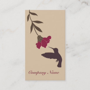 Tarjeta de visita del colibrí (crema)
