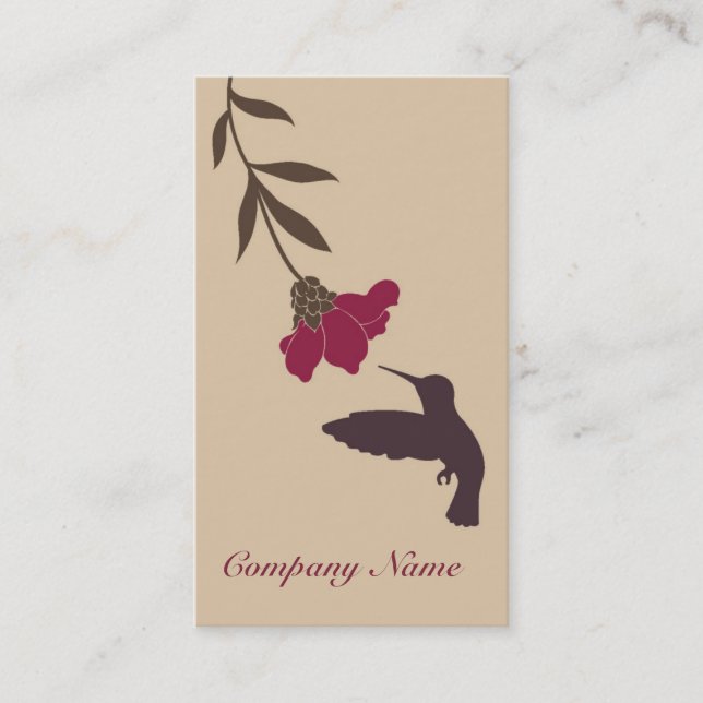 Tarjeta de visita del colibrí (crema) (Anverso)