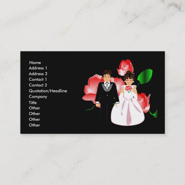 Tarjeta de visita del consultor de la boda (Anverso)