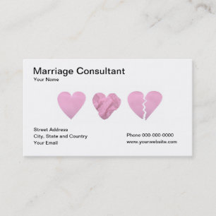 Tarjeta de visita del consultor de la boda