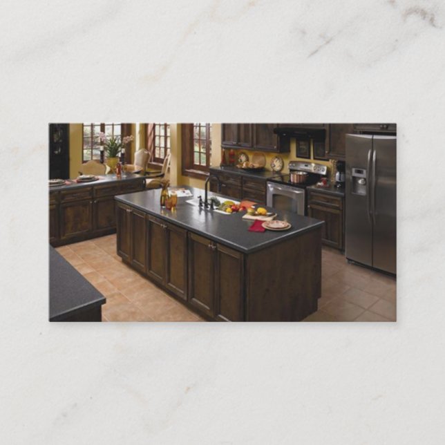 Tarjeta de visita del contratista de la cocina (Anverso)