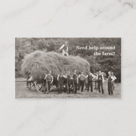 Tarjeta de visita del contratista de la granja