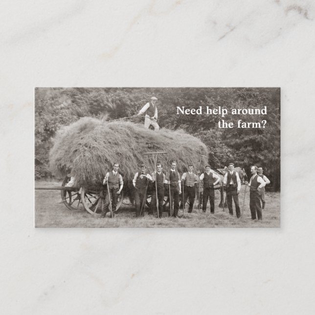 Tarjeta de visita del contratista de la granja (Anverso)