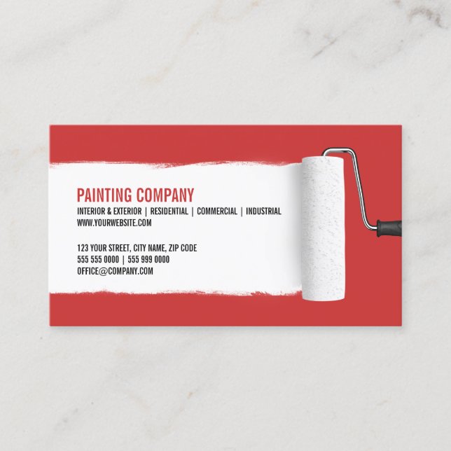 Tarjeta de visita del contratista de la pintura (Anverso)