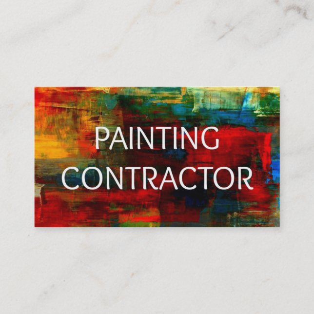 Tarjeta de visita del contratista de la pintura (Anverso)