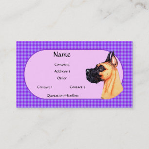 Tarjeta de visita del control de great dane del