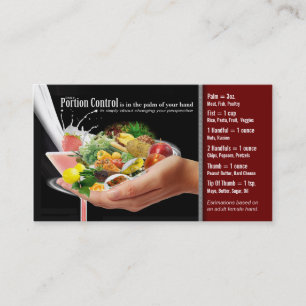 Tarjeta de visita del control de la porción