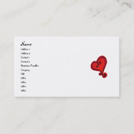Tarjeta de visita del CORAZÓN de la VOLUTA