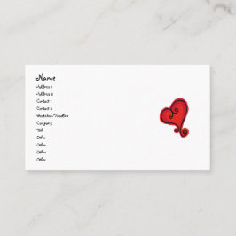 Tarjeta de visita del CORAZÓN de la VOLUTA