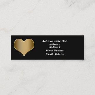 Tarjeta de visita del corazón del oro