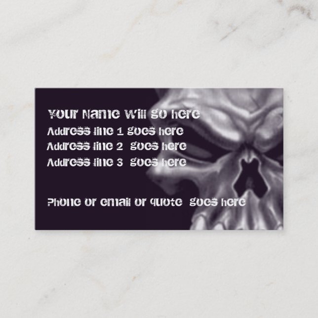 Tarjeta de visita del cráneo del demonio 2 (Anverso)