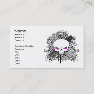 Tarjeta de visita del cráneo del peluquero