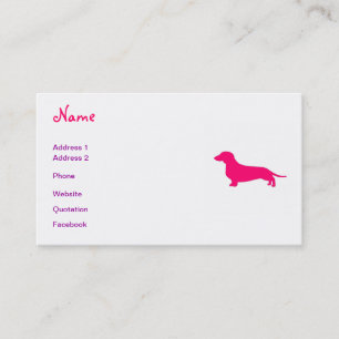 Tarjeta de visita del criador del Dachshund