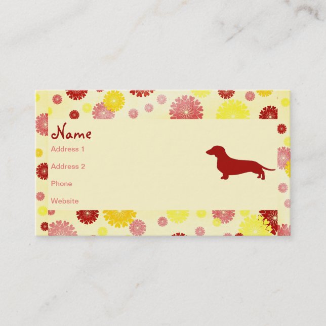 Tarjeta de visita del criador del Dachshund (Anverso)