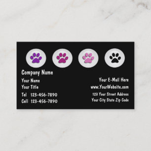 Tarjeta de visita del cuidado de animales de