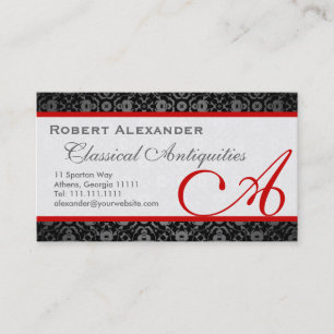 Tarjeta de visita del damasco del caballero