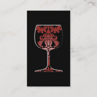 Tarjeta de visita del damasco del vino