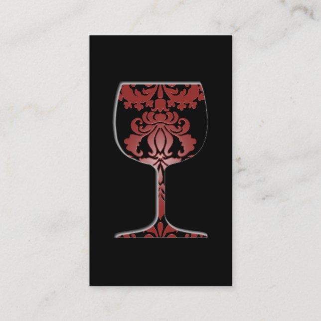 Tarjeta de visita del damasco del vino (Anverso)