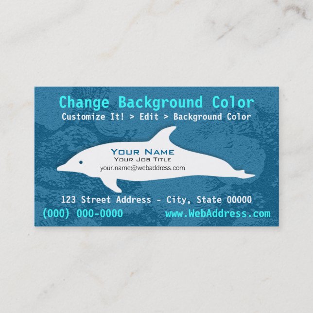 Tarjeta de visita del delfín de Bottlenose (Anverso)