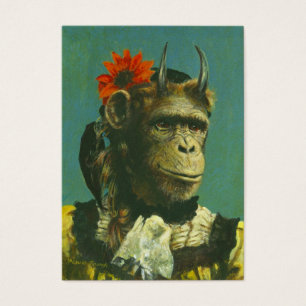 Tarjeta de visita del demonio ACEO del mono