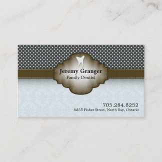 Tarjeta de visita del dentista - azul y Brown del