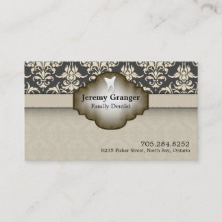 Tarjeta de visita del dentista - beige Brown del