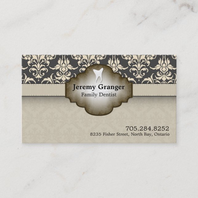 Tarjeta de visita del dentista - beige Brown del (Anverso)