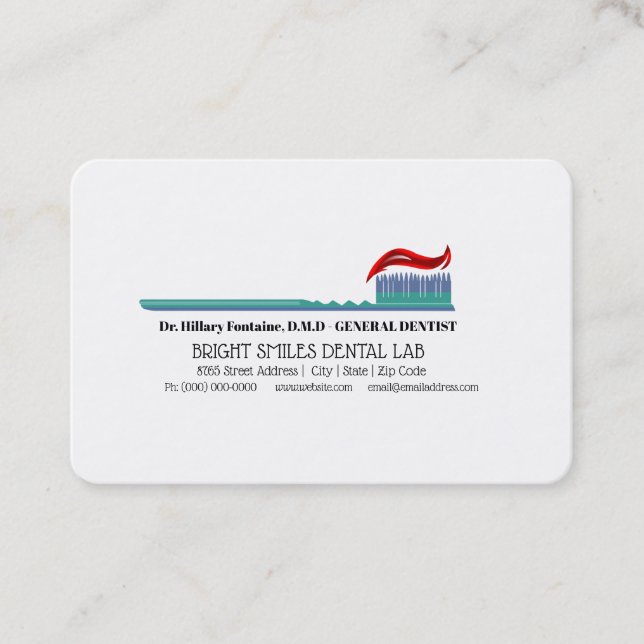 Tarjeta de visita del dentista con la tarjeta de (Anverso)