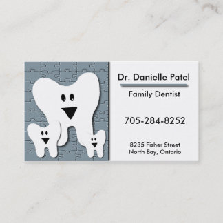 Tarjeta de visita del dentista de la familia -
