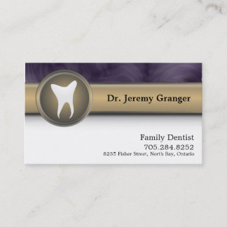 Tarjeta de visita del dentista de la familia - oro