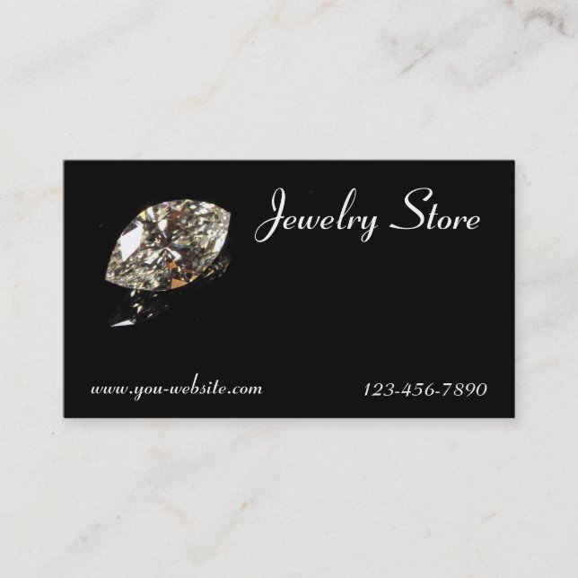 Tarjeta de visita del diamante de la joyería (Anverso)