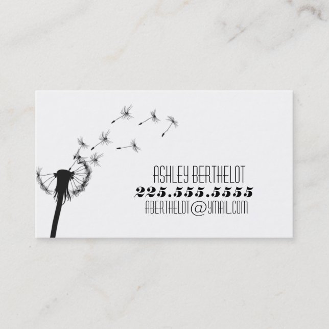 Tarjeta de visita del diente de león (Anverso)