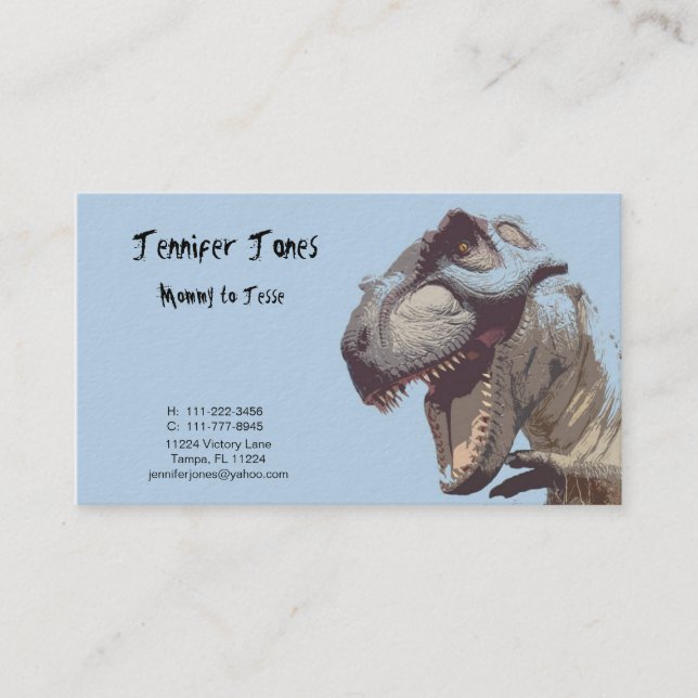 Tarjeta de visita del dinosaurio (Anverso)